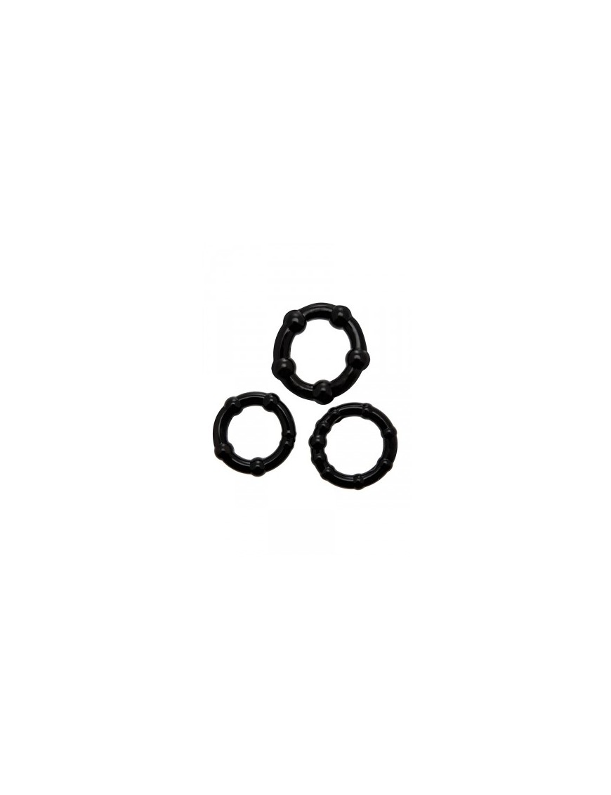 Set 3 Cockrings noir Babooom - Wooomy