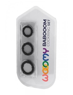 Set 3 Cockrings noir Babooom - Wooomy
