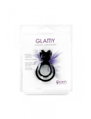 Double Cockring noir Glamy