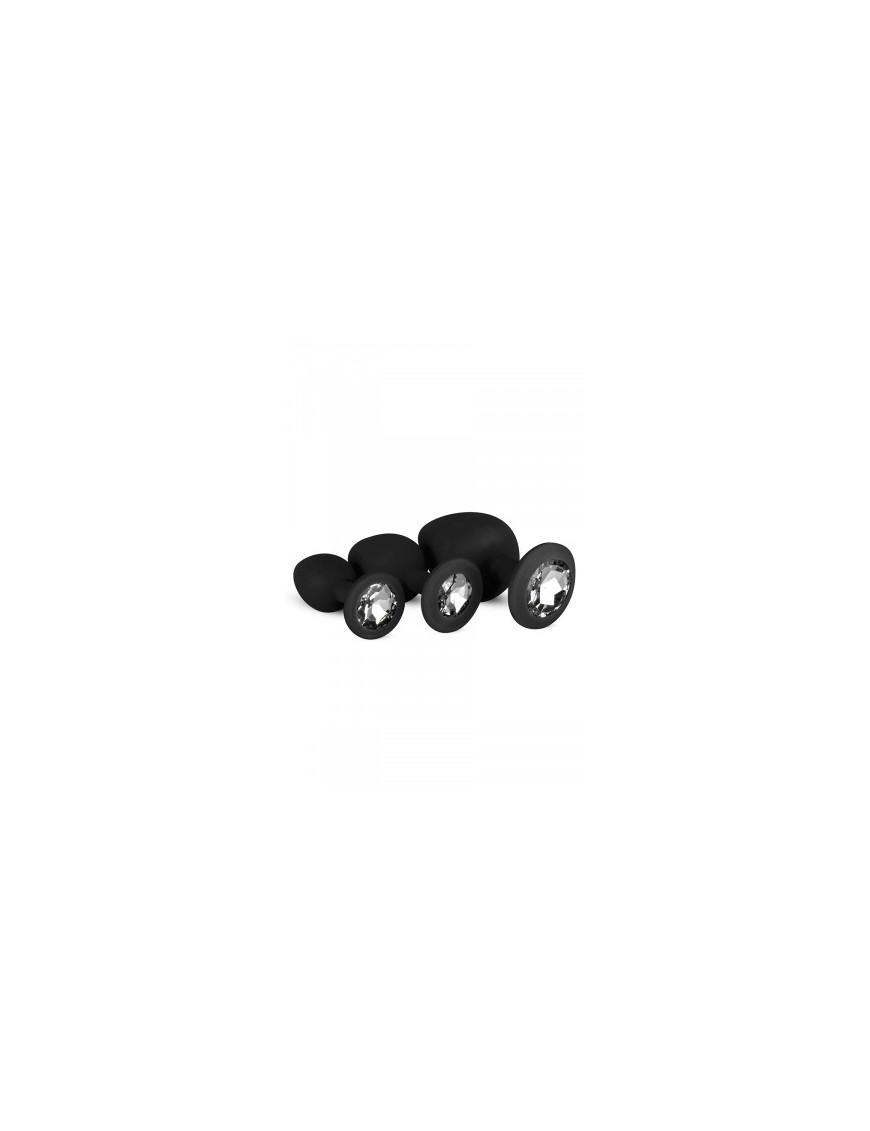Kit entrainement 3 Butt plugs noir - Easy Toys