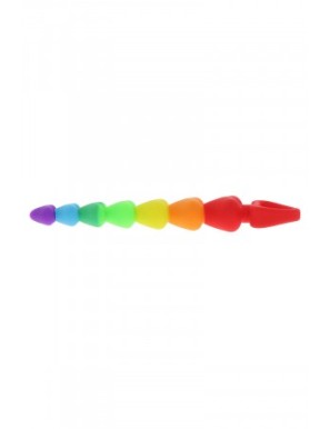 Stimulateur anal Rainbow Heart Beads - Toyjoy