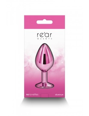 Plug bijou aluminium chromé rose M