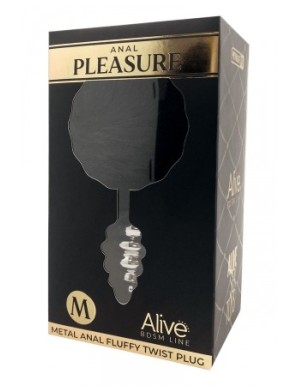 Plug métal Fluffy Twist M noir - Alive