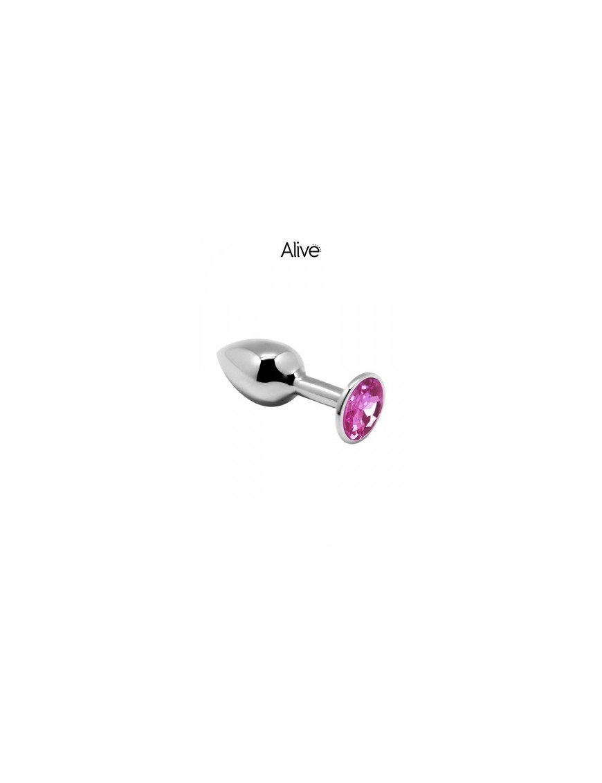 Plug métal bijou rose L - Alive