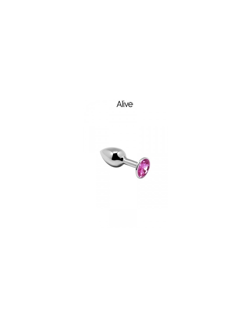 Plug métal bijou rose S - Alive