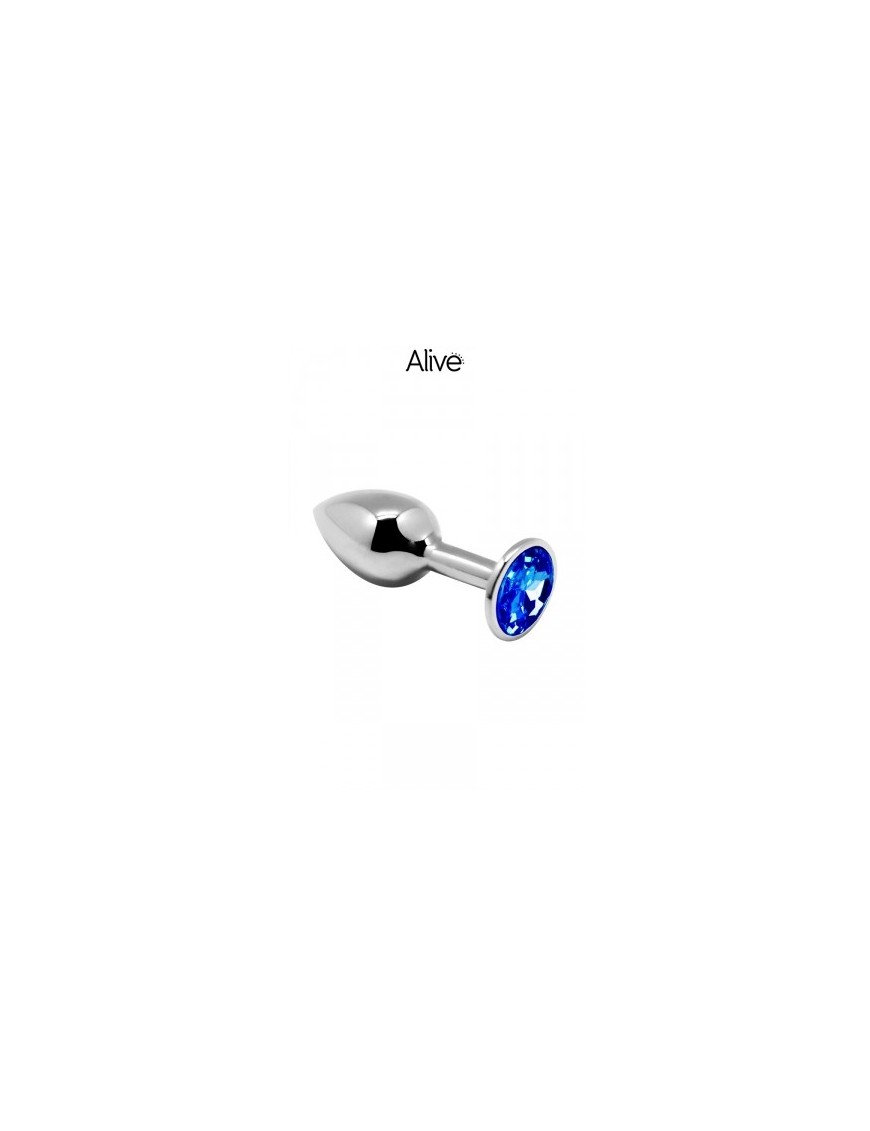 Plug métal bijou bleu L - Alive