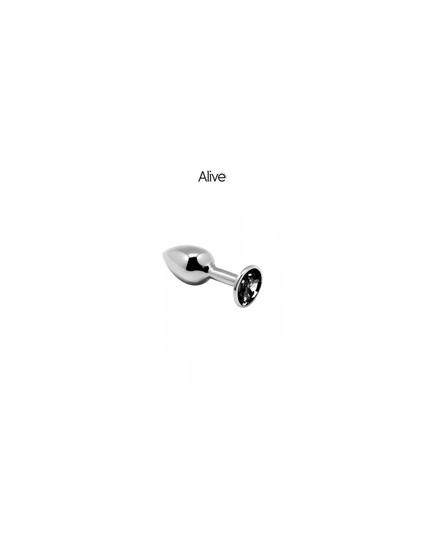 Plug métal bijou noir M - Alive