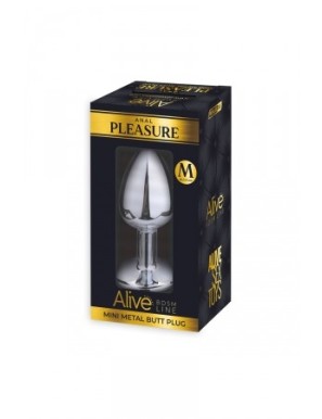 Plug métal bijou noir M - Alive