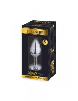 Plug métal bijou noir S - Alive