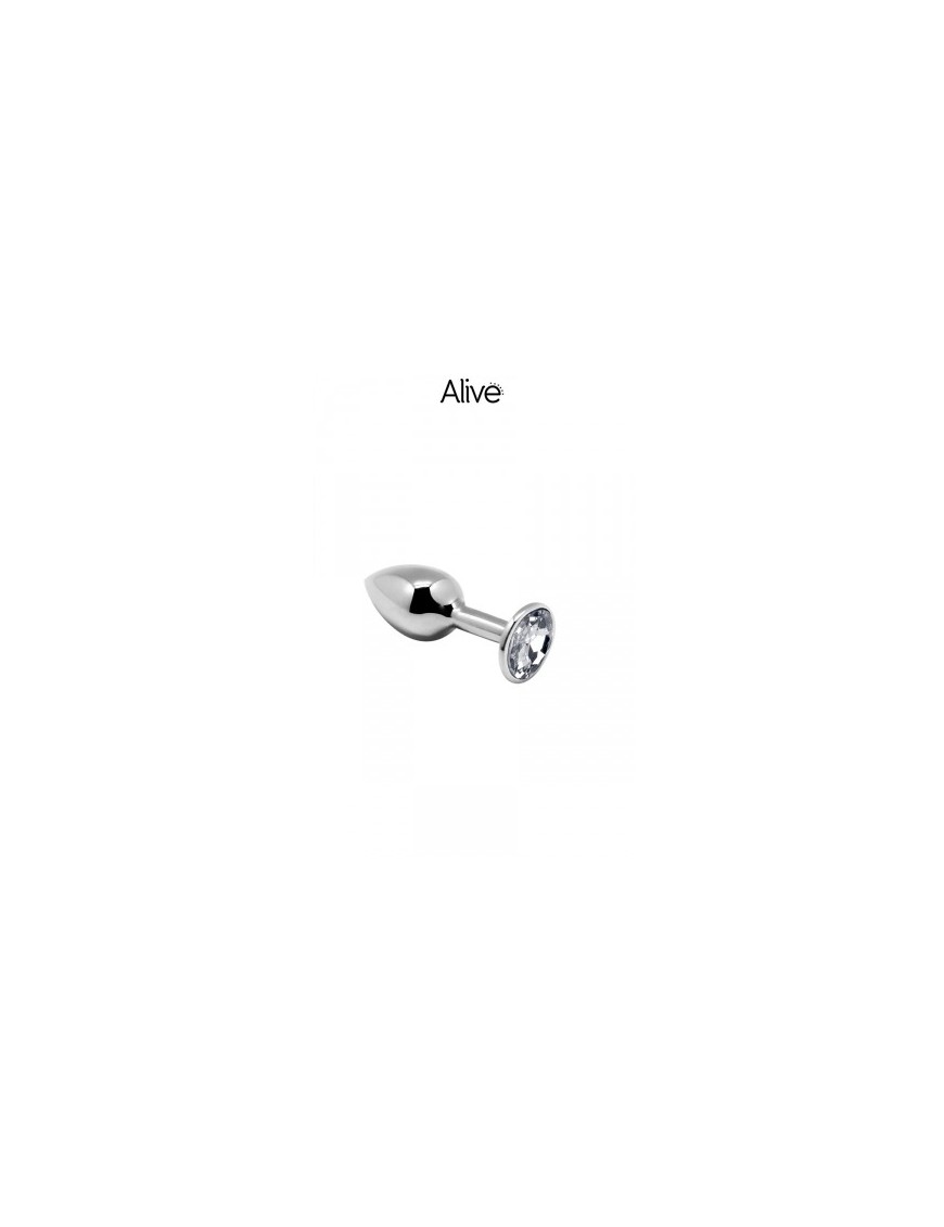 Plug métal bijou transparent S - Alive