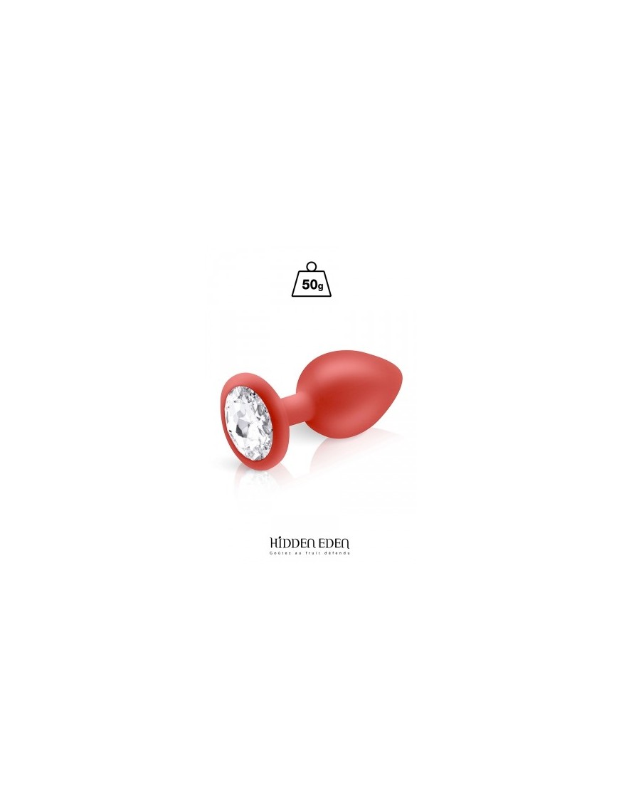 Plug bijou silicone rouge M - Hidden Eden