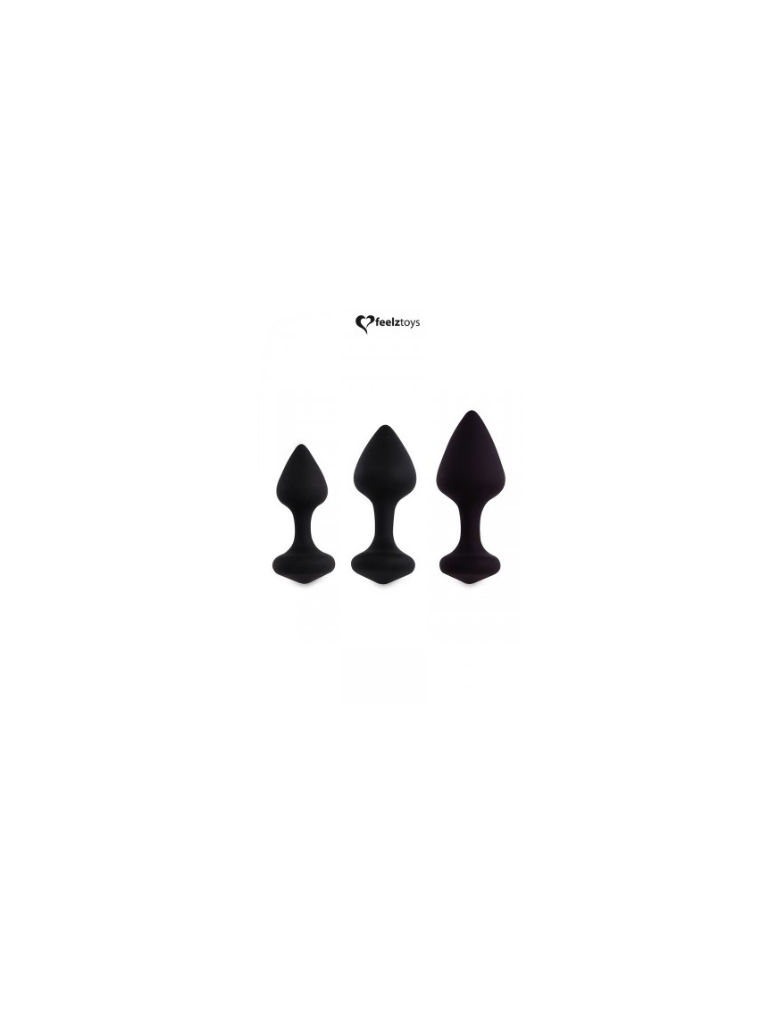 Coffret 3 plugs anal Bibi - noir