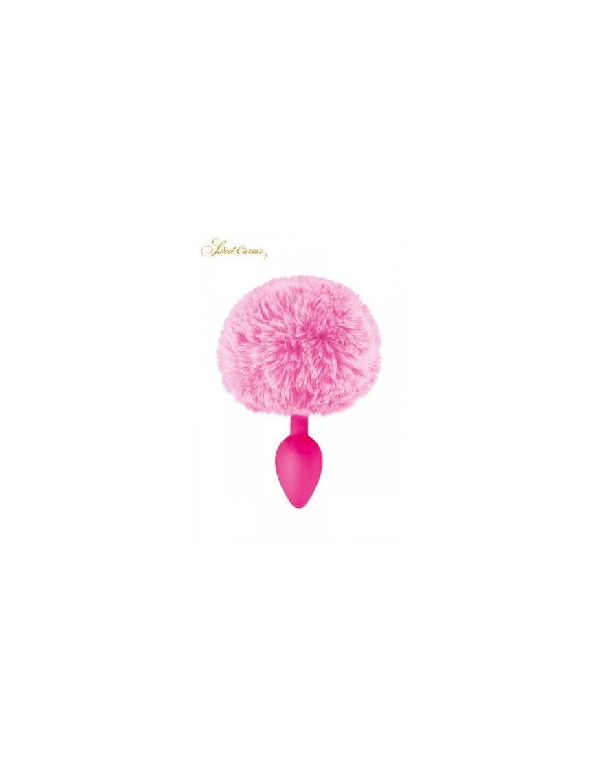Plug queue de lapin - rose