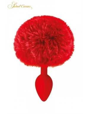 Plug queue de lapin - rouge