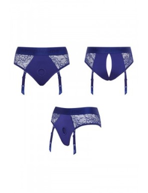 Harnais lingerie Diva (bleu) - Strap On Me