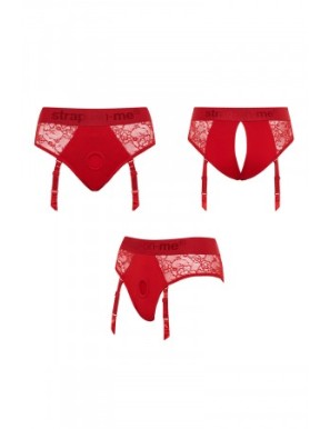 Harnais lingerie Diva (rouge) - Strap On Me