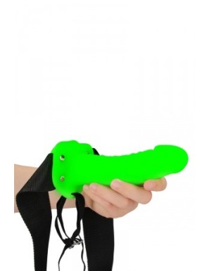 Gode-ceinture creux phosphorescent  18cm - Ouch