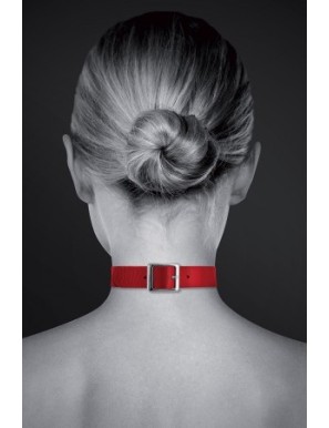 Collier Fetish rouge avec anneau - Bijoux Pour Toi