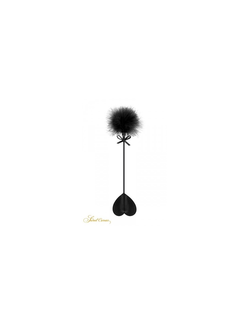 Tapette coeur avec pompon noir - Sweet Caress