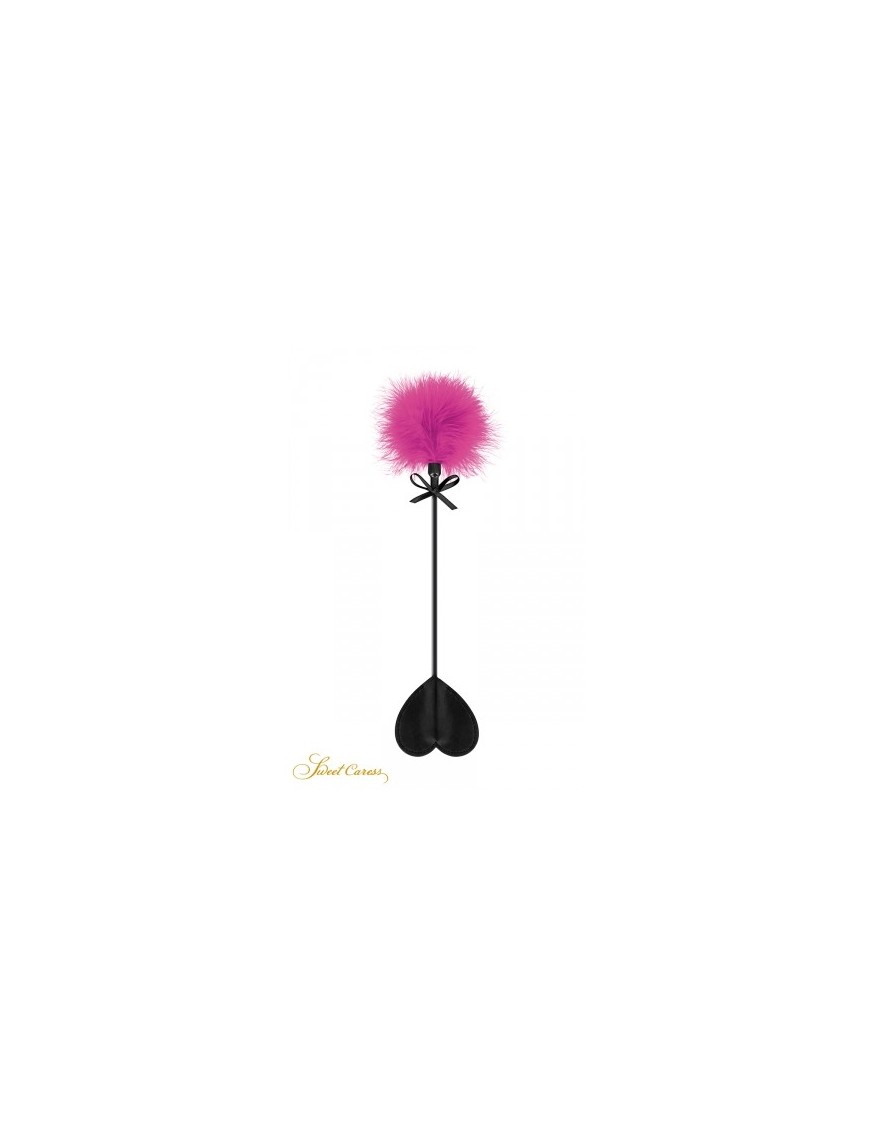 Tapette coeur avec pompon fuchsia - Sweet Caress