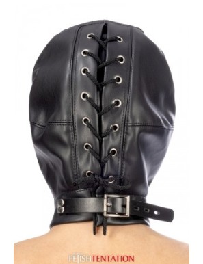 Cagoule BDSM fermée simili cuir - Fetish Tentation