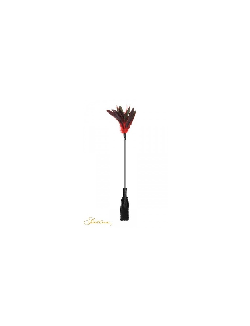 Tapette à plumes rouges et noires - Sweet caress