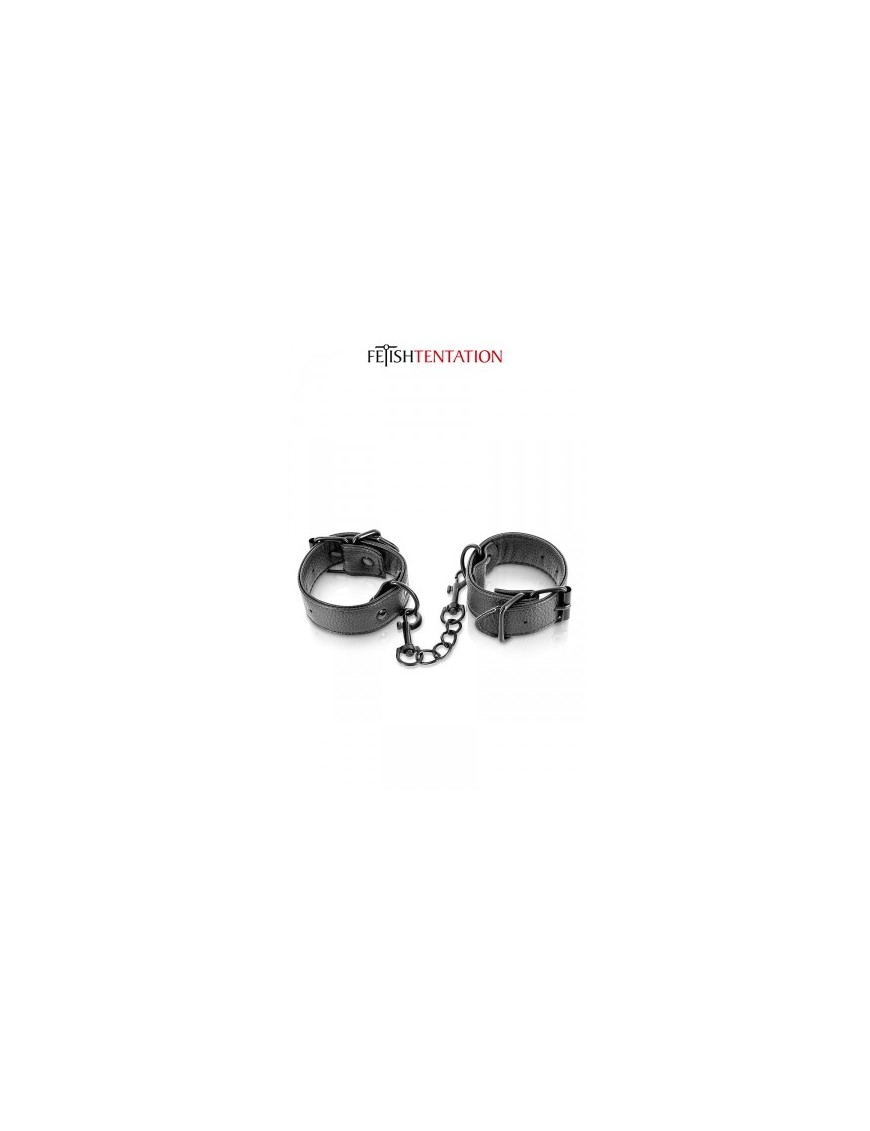 Menottes simili cuir ajustables - Fetish Tentation