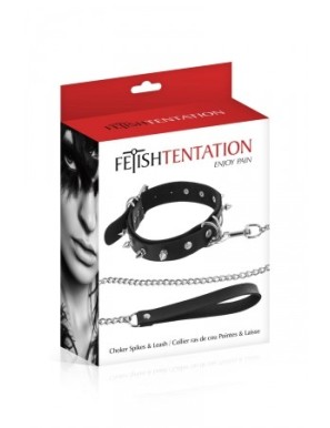 Collier à pointes & laisse - Fetish Tentation